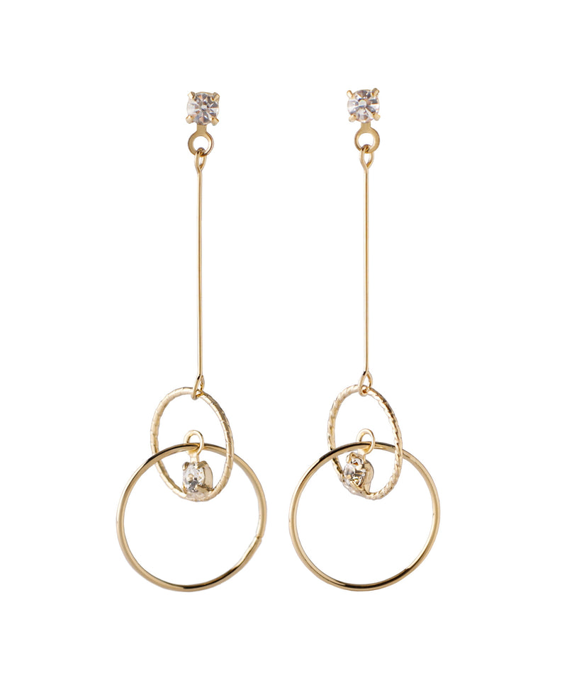 煌めき2粒ビジューのピアス