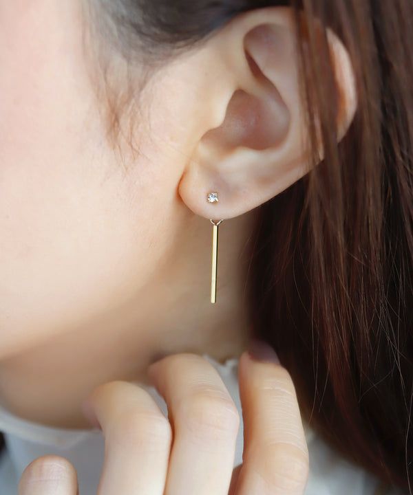 ビジュー×メタルバーピアス