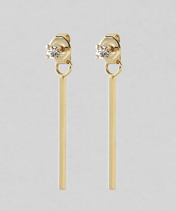 ビジュー×メタルバーピアス