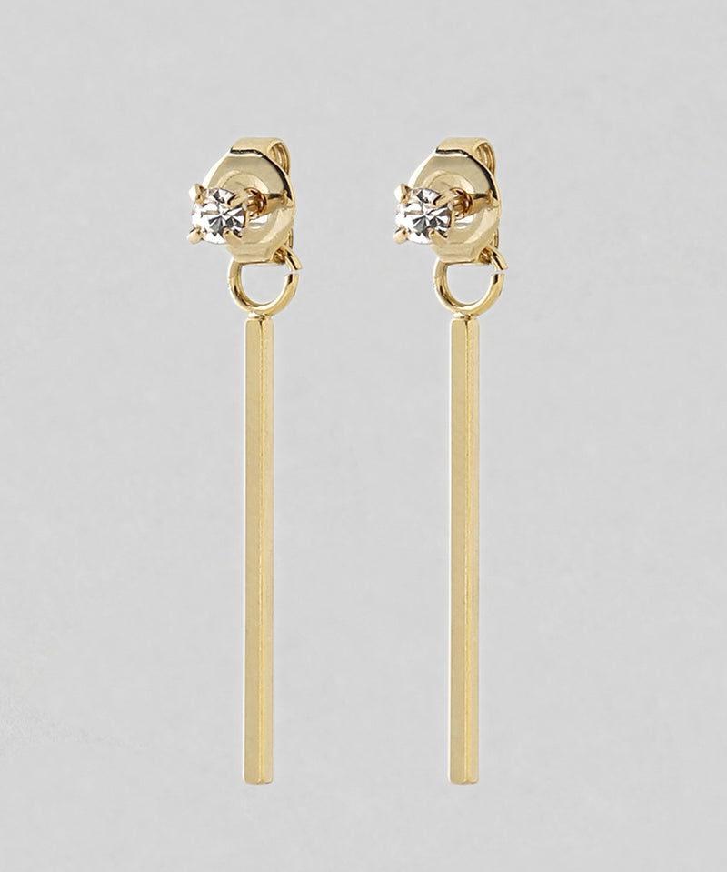 ビジュー×メタルバーピアス