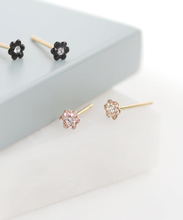 ビジューフラワーピアス