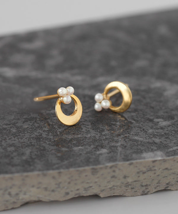 パール×サークルミニピアス