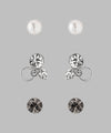ビジュー×パールピアス[3ペアセット][Basic]