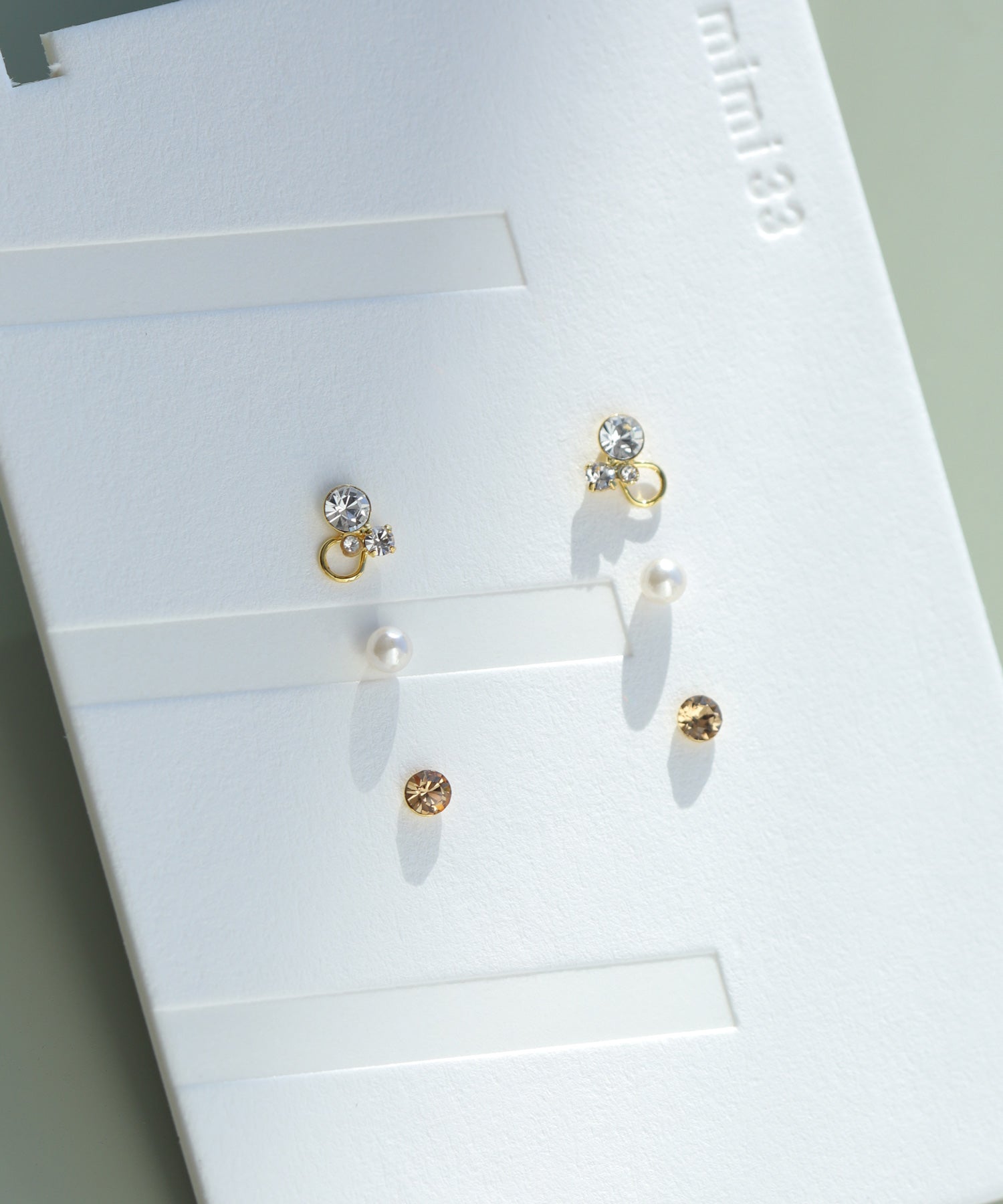 mimi33】ビジュー×パールピアス[3ペアセット][Basic]｜SANPO ONLINE