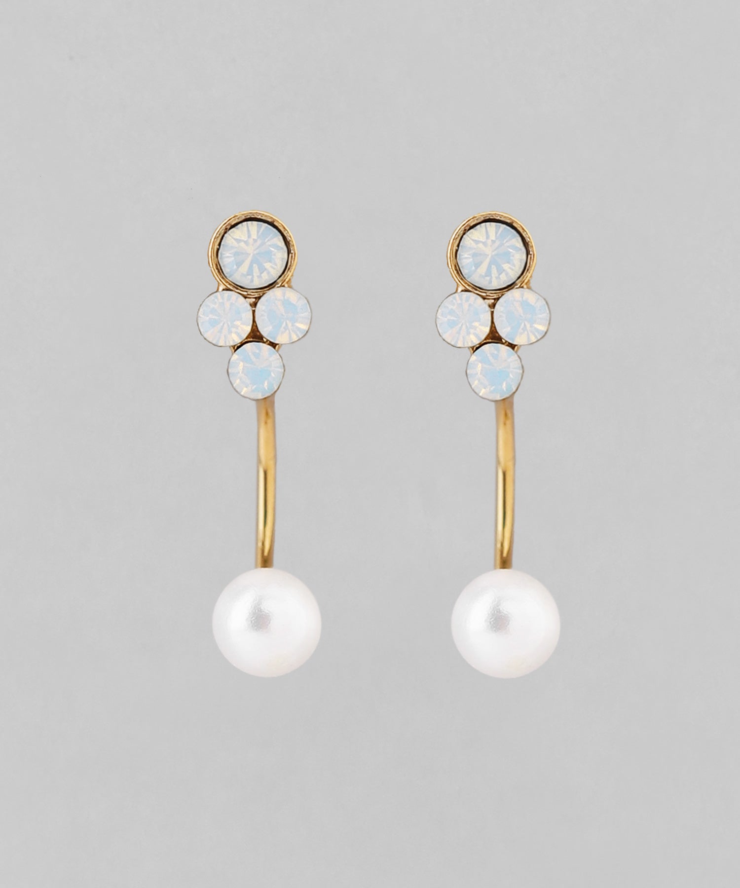 ANEMONE】ビジュー×パールバックキャッチピアス｜アネモネ・シエナロゼ