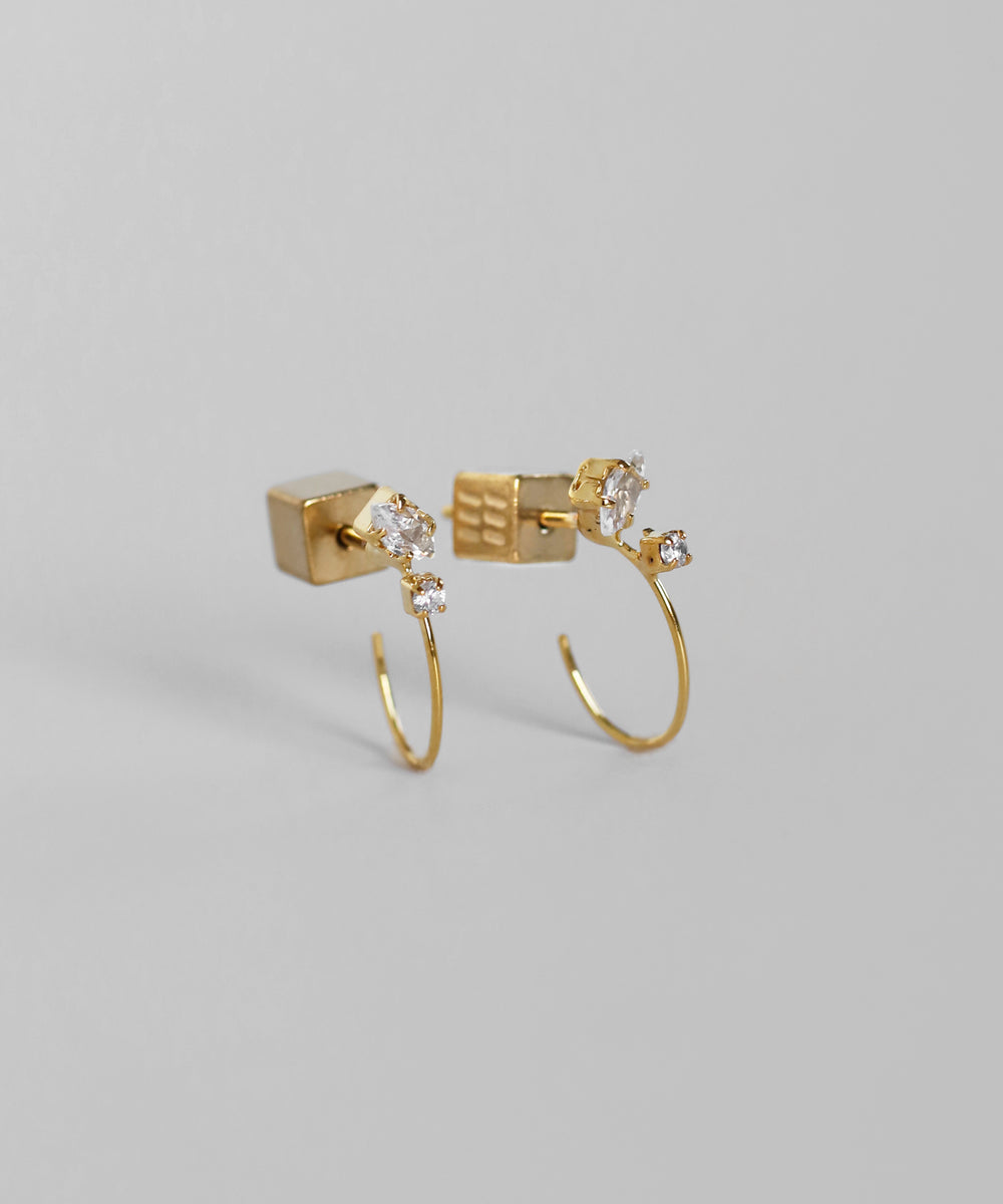[mimi33] Marquise Bijou Hoop Earrings [Sheerchic] | Anemone, Sienna ...