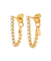 ビジューラインバックキャッチピアス[Sheerchic]