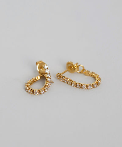 Beaded line back catch earrings [Sheerchic]