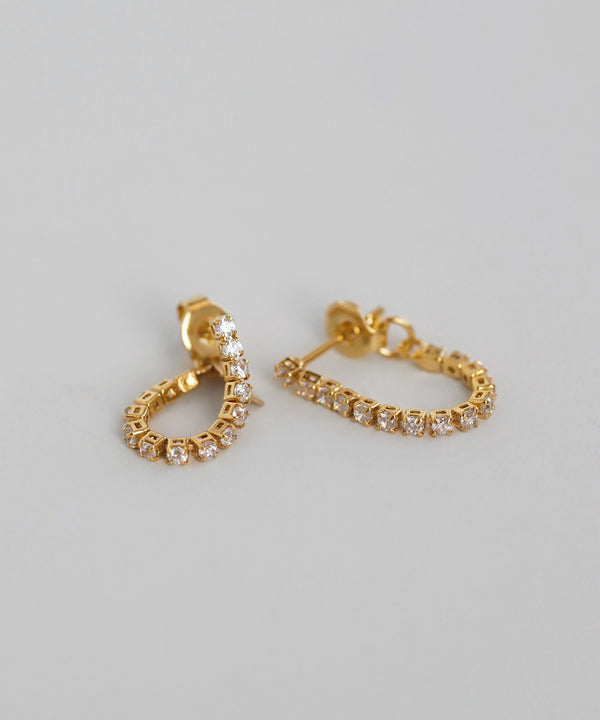 mimi33】ビジューラインバックキャッチピアス[Sheerchic]｜アネモネ