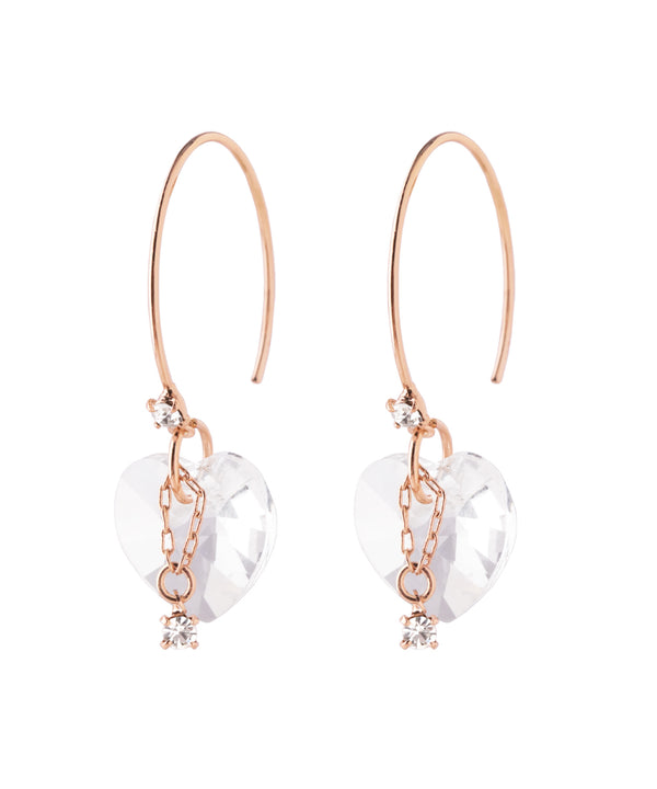 ハート×ビジューフックピアス