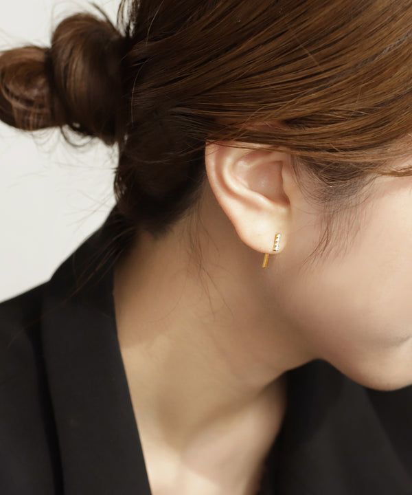 ビジューライン2WAYピアス[Sheerchic]