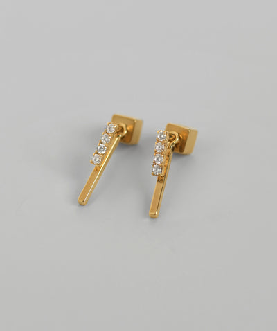 Jeweled Line 2-Way Earrings [Sheerchic]