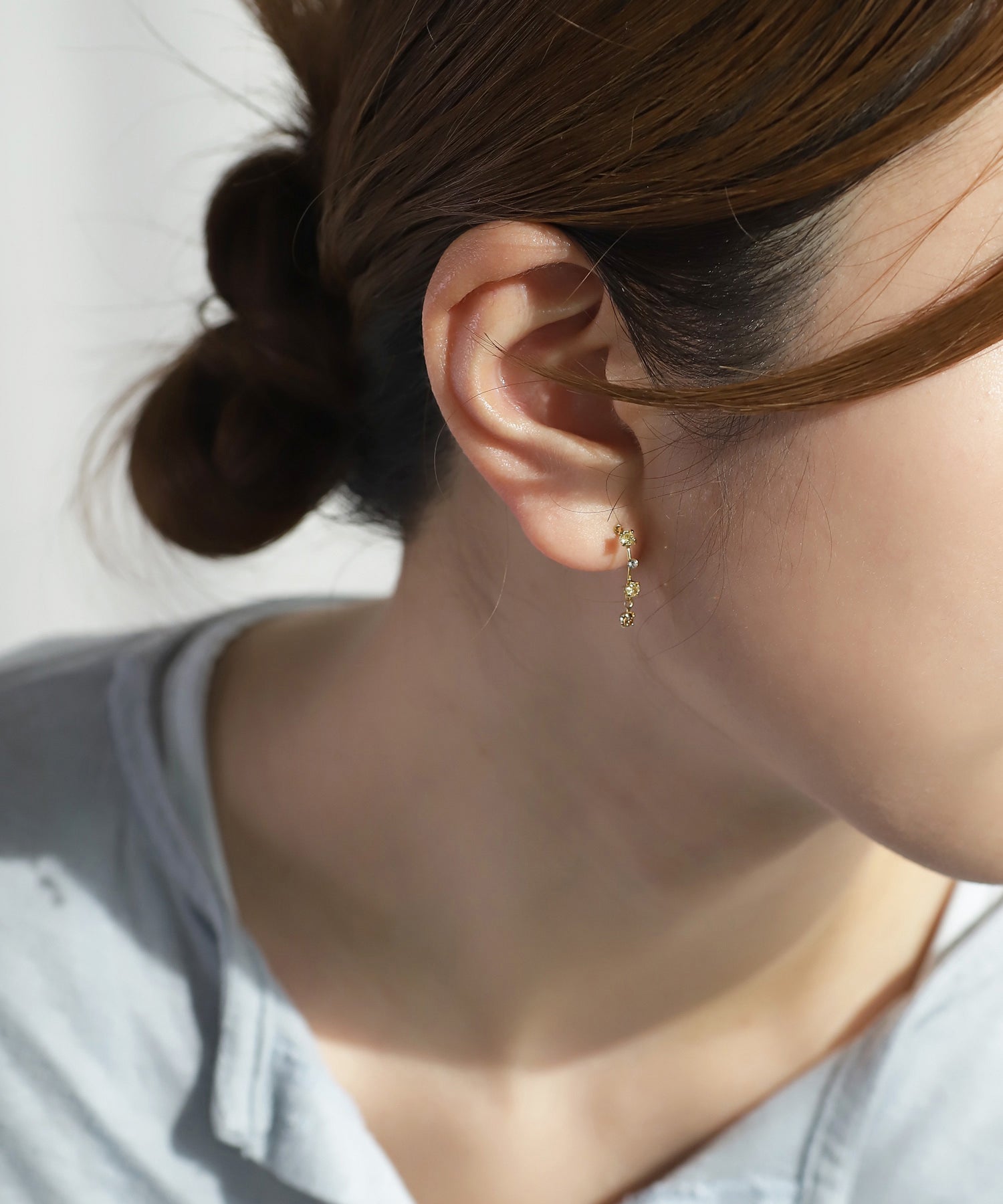 mimi33】ビジューラインピアス[Sheerchic]｜アネモネ・シエナロゼ