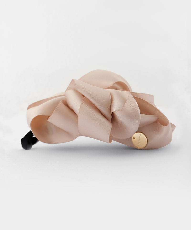 ボリュームサテンリボンバナナクリップ