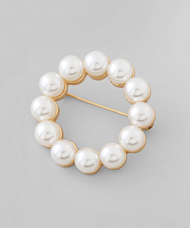 pearl circle brooch