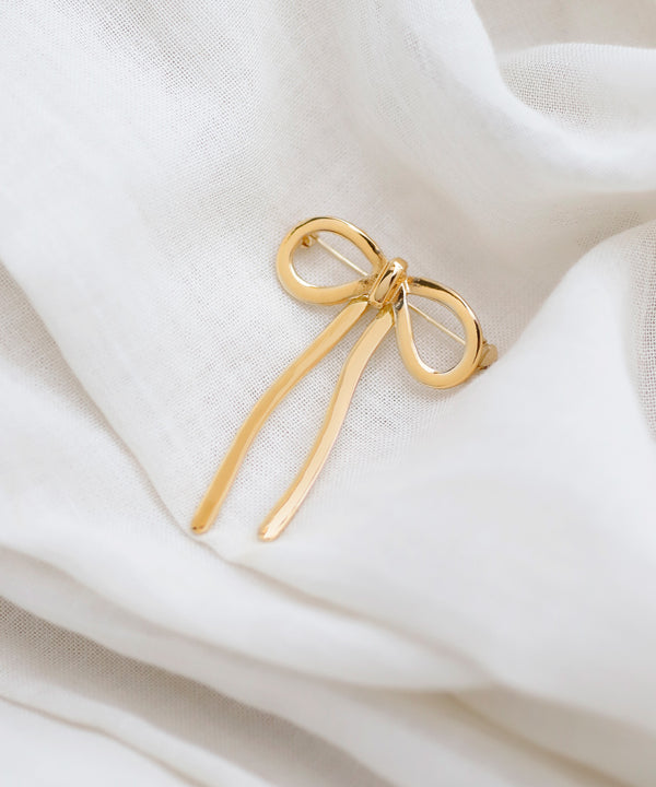 メタルリボンブローチ