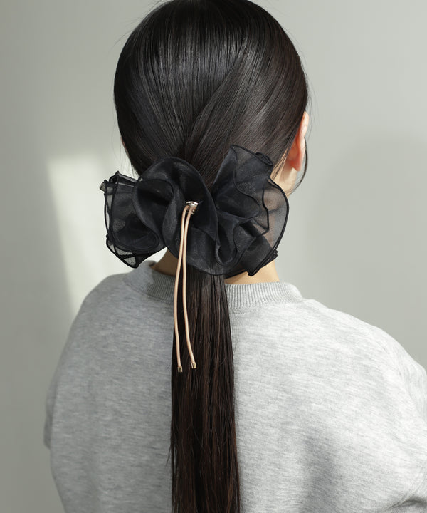 Drawcord organza scrunchie