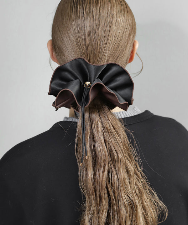 ドローコードレザー調シュシュ