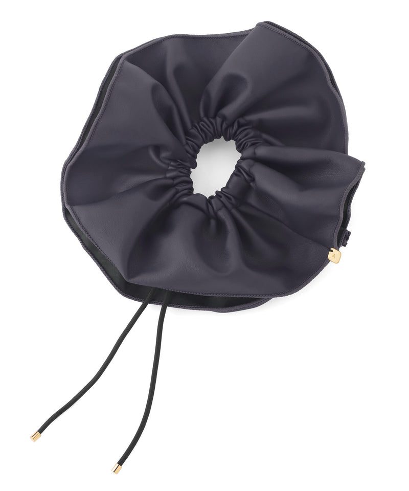 ドローコードレザー調シュシュ