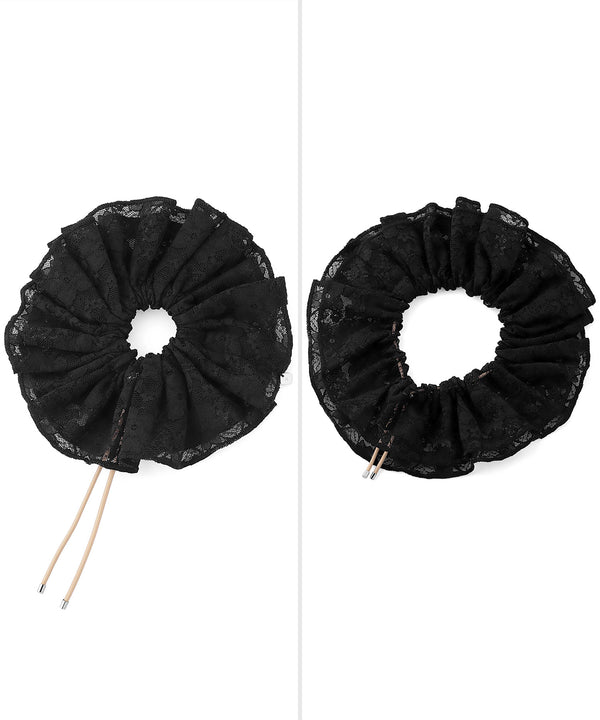 Drawcord lace scrunchie