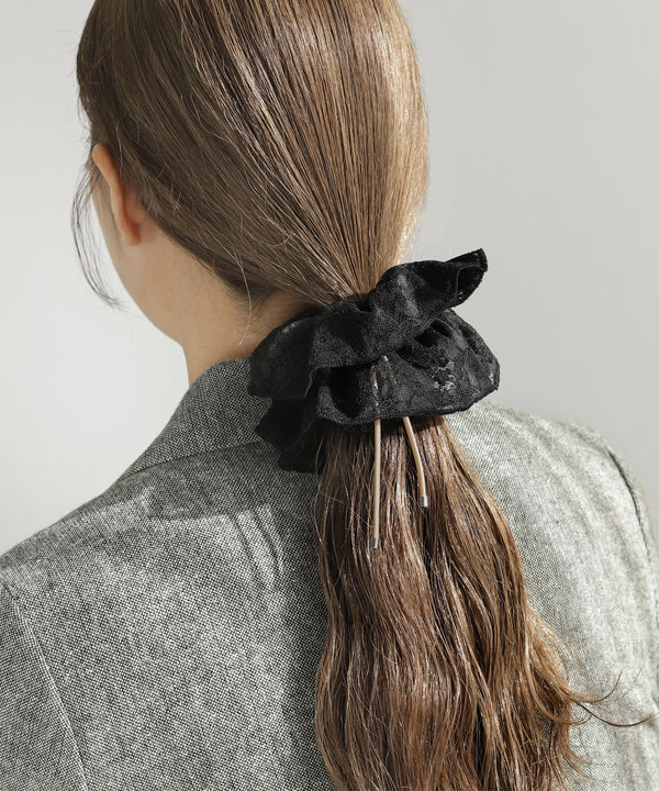 Drawcord lace scrunchie
