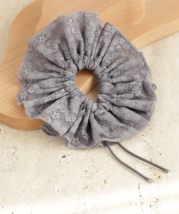 Drawcord lace scrunchie