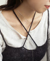 コンビカラーY字ネックレス[Sheerchic]