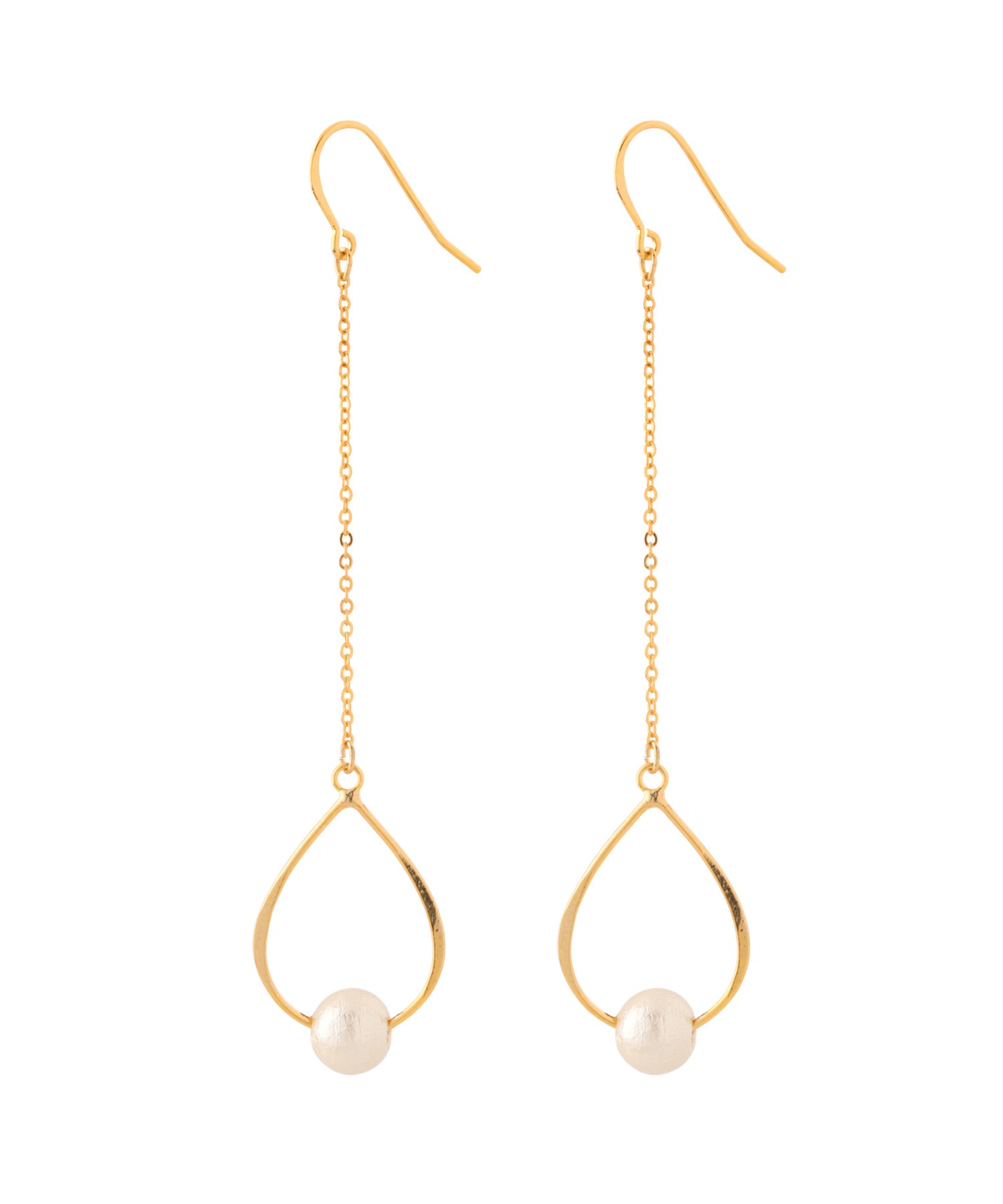 mimi33】パール×ドロップチェーンピアス[Sheerchic]｜アネモネ