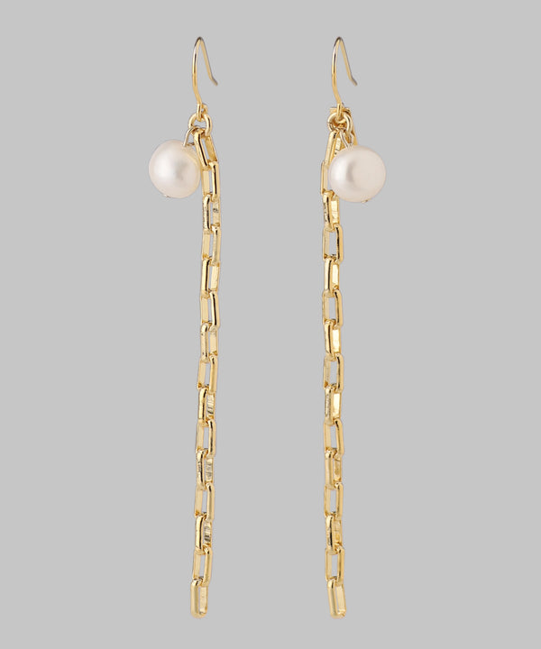 Pearl x Chain Earrings [Sheerchic]