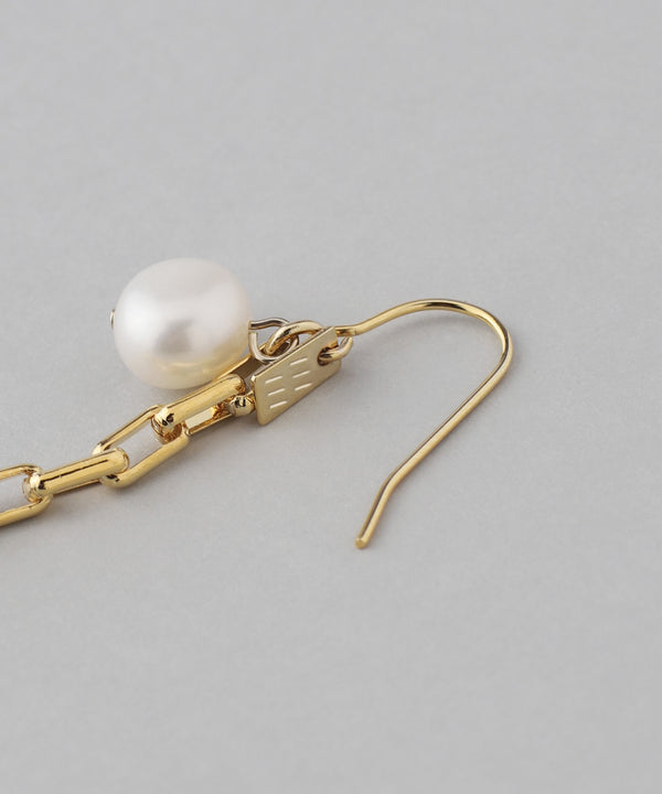 Pearl x Chain Earrings [Sheerchic]