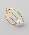 パール×メタルラインピアス[Ownideal]