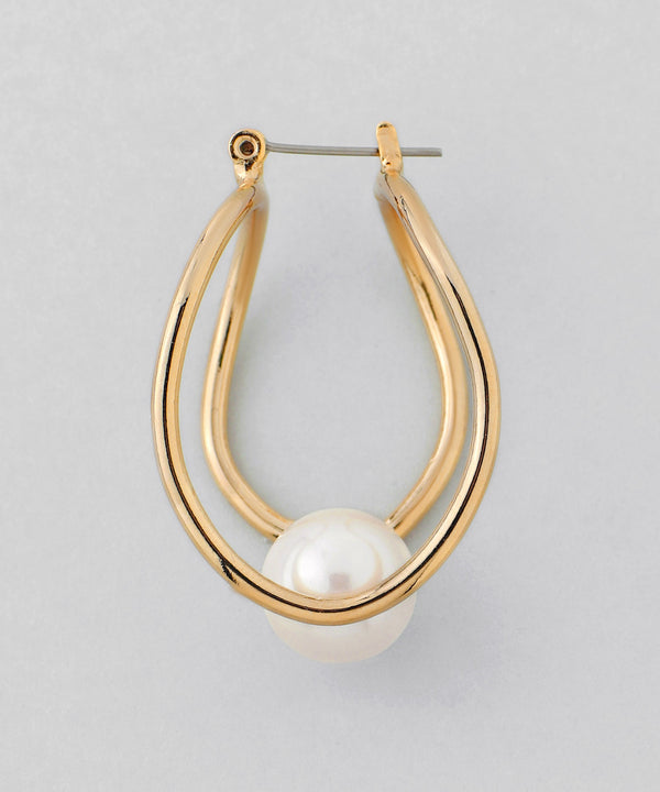 パール×メタルラインピアス[Ownideal]