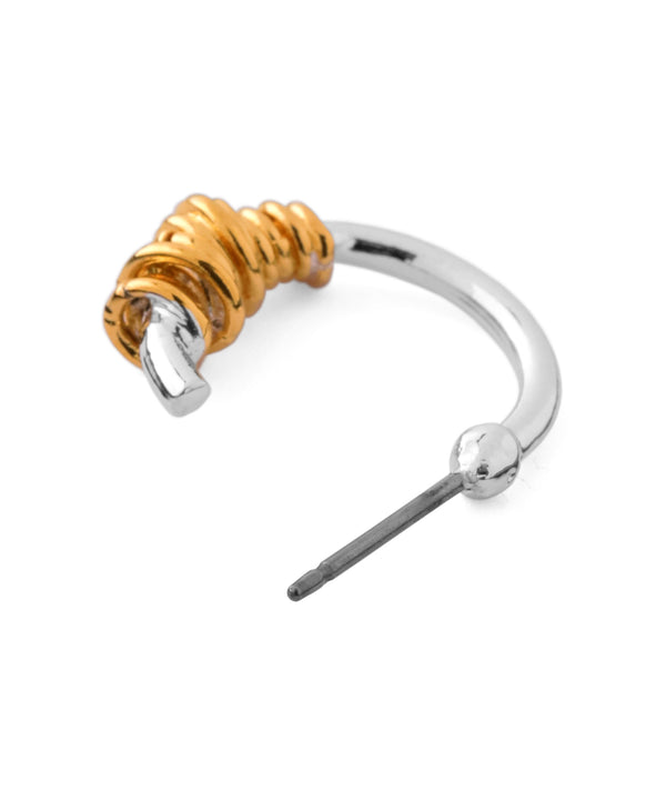 コンビカラーコイルデザインフープピアス[Sheerchic]