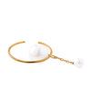 Pearl Asymmetric Hoop Earrings [Surgical Stainless Steel] [Ownideal]