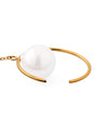 Pearl Asymmetric Hoop Earrings [Surgical Stainless Steel] [Ownideal]