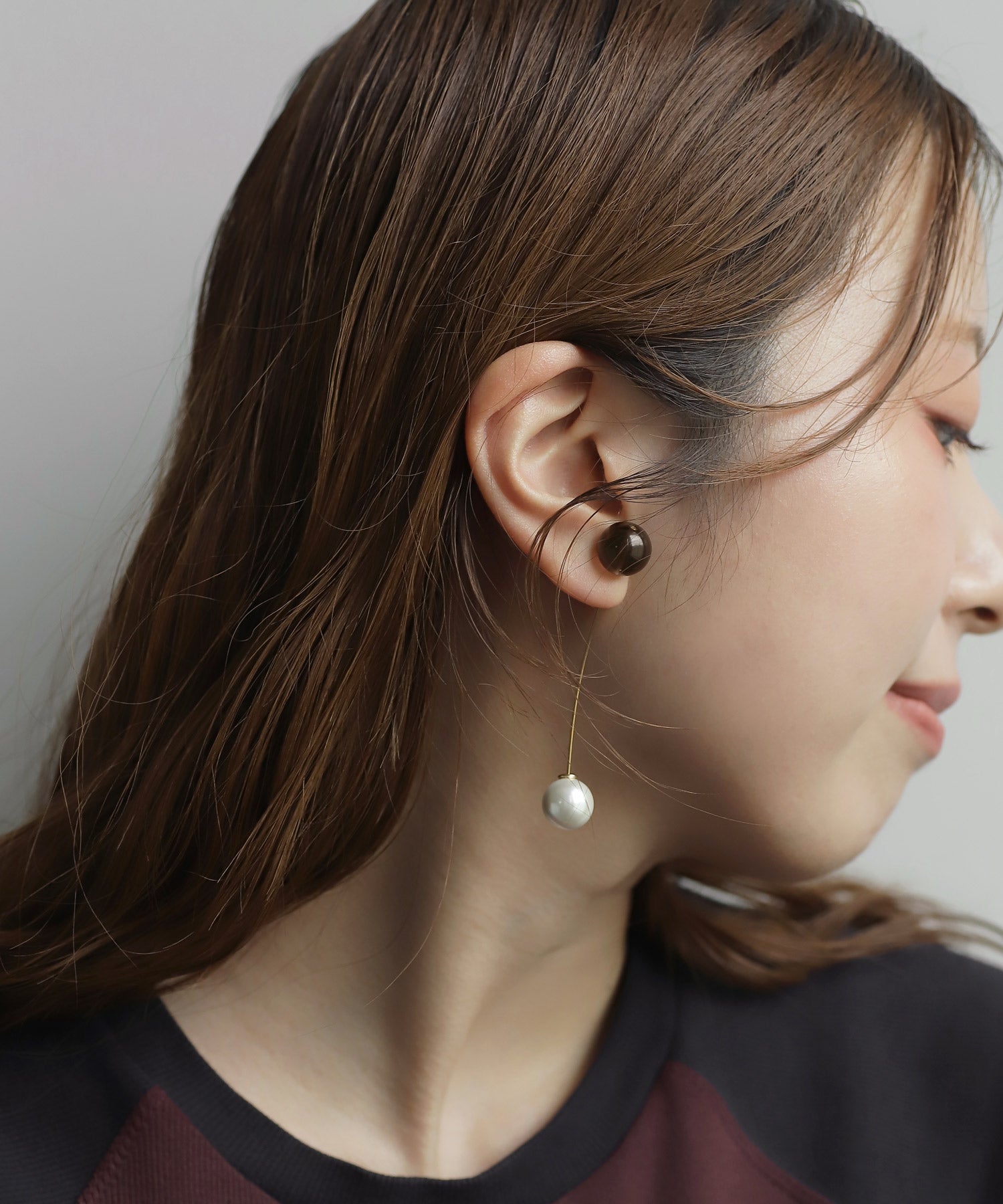 mimi33】天然石×パールバックキャッチピアス[ステンレス][Ownideal