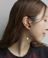 天然石×パールバックキャッチピアス[ステンレス][Ownideal]