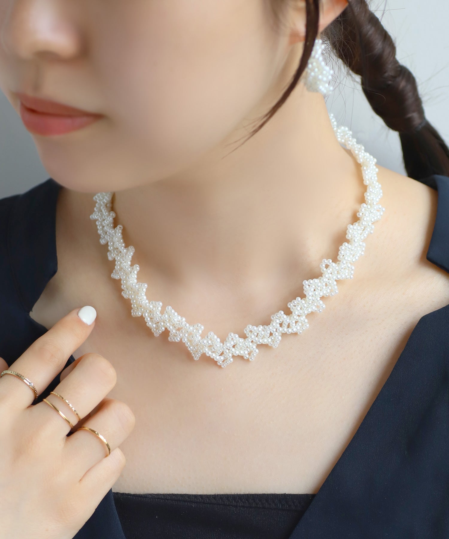 HOGUS パールコーティング ネックレス ディモア ギリオン k18 ANEMONE