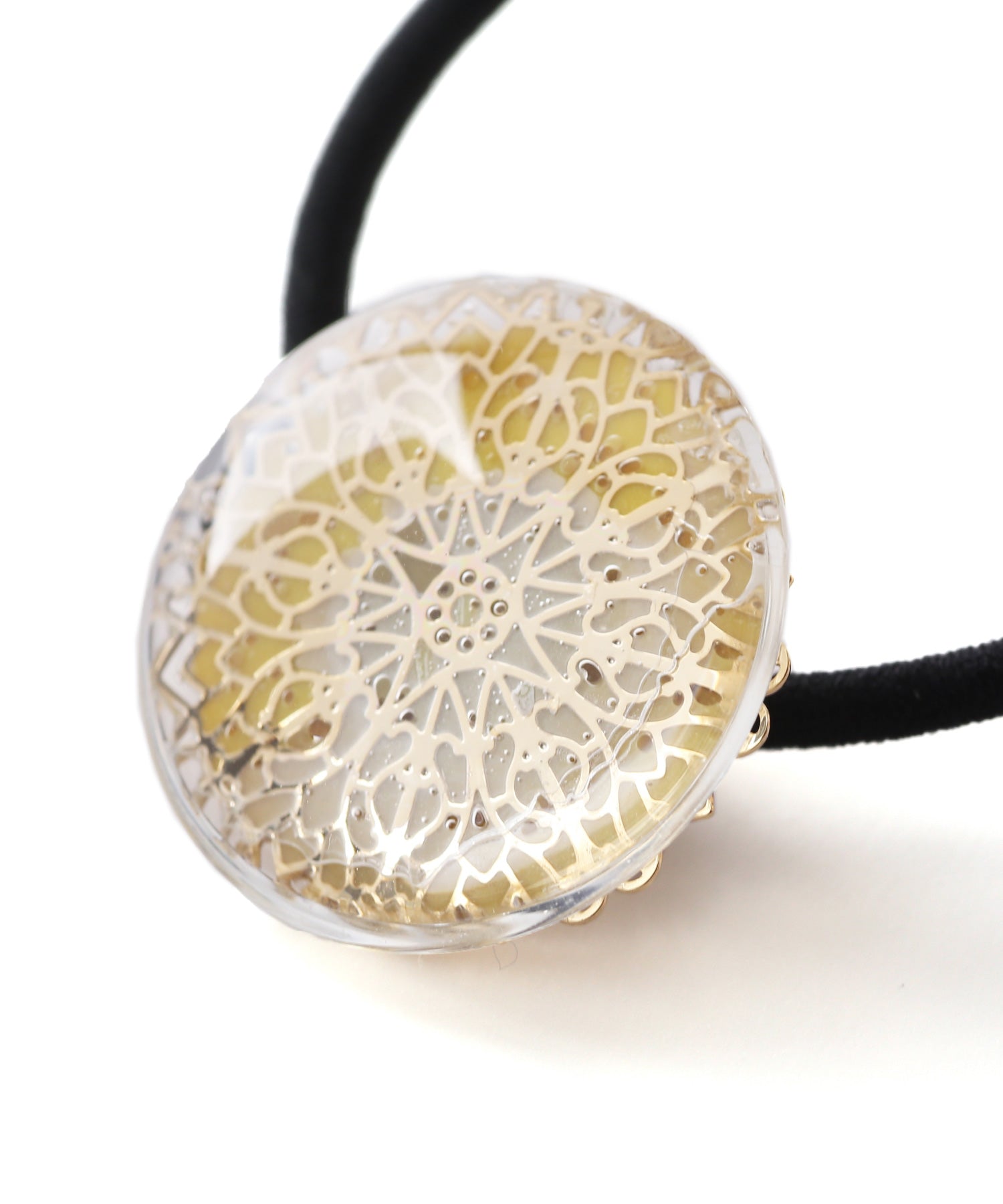 レジンヘアゴム 月　三日月　オレンジタ　ミモザ　クリア 春 月 ニュアンスアート レジンヘアゴム グリーン ゴールド