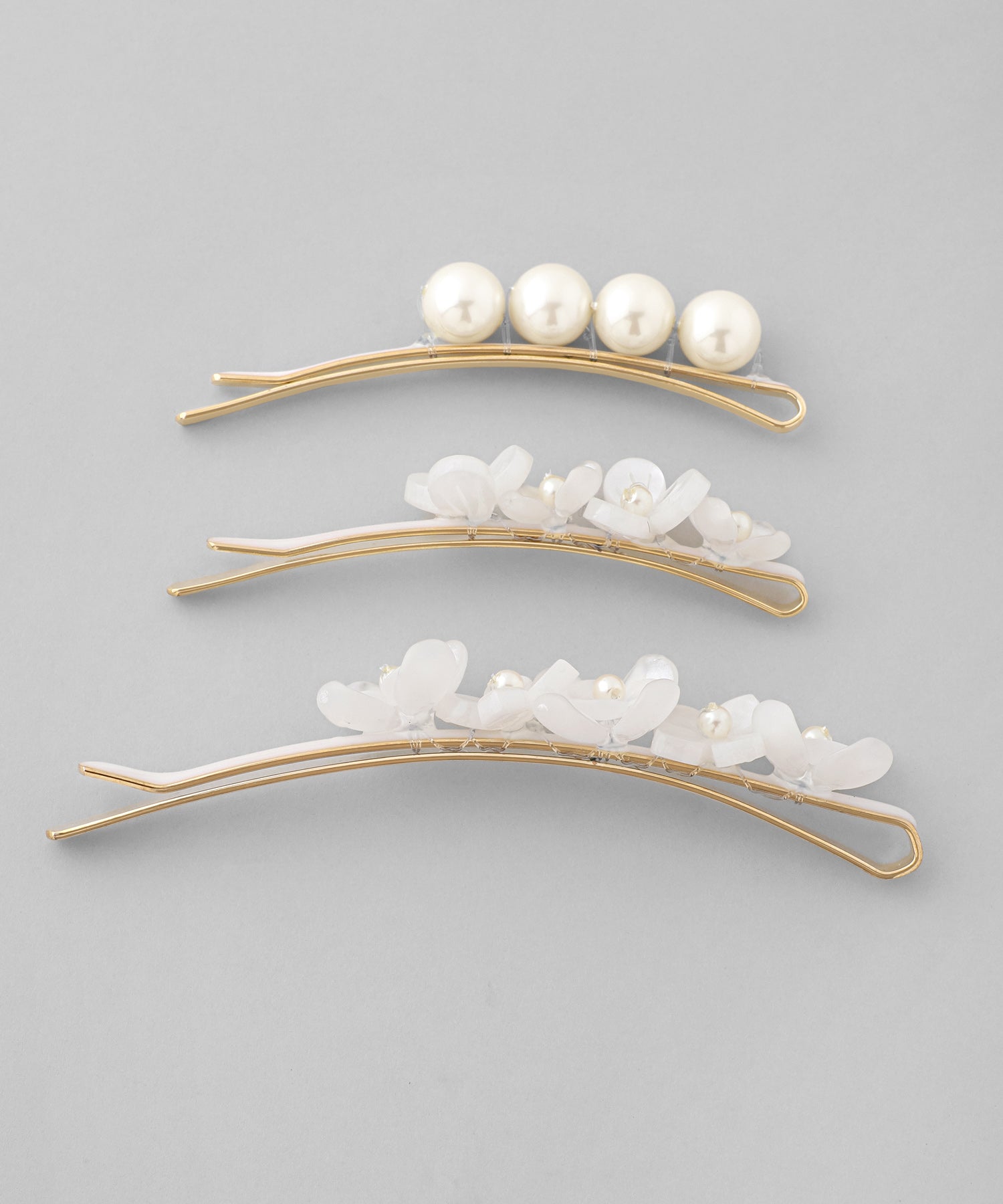 ANEMONE】パール×フラワーヘアピン[3本セット][Hanayome]｜SANPO