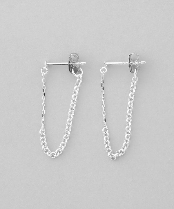 コンビチェーンバックキャッチピアス[silver925][Basic]