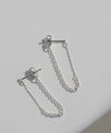 コンビチェーンバックキャッチピアス[silver925][Basic]