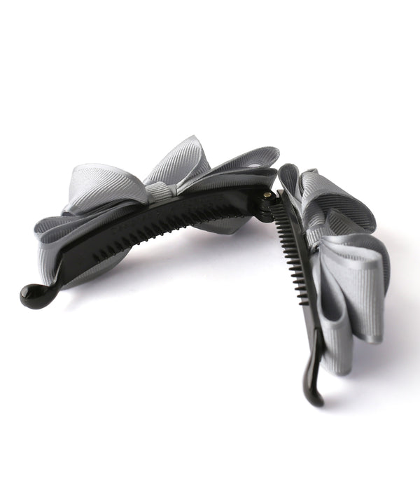 パイピングボリュームリボンのバナナクリップ