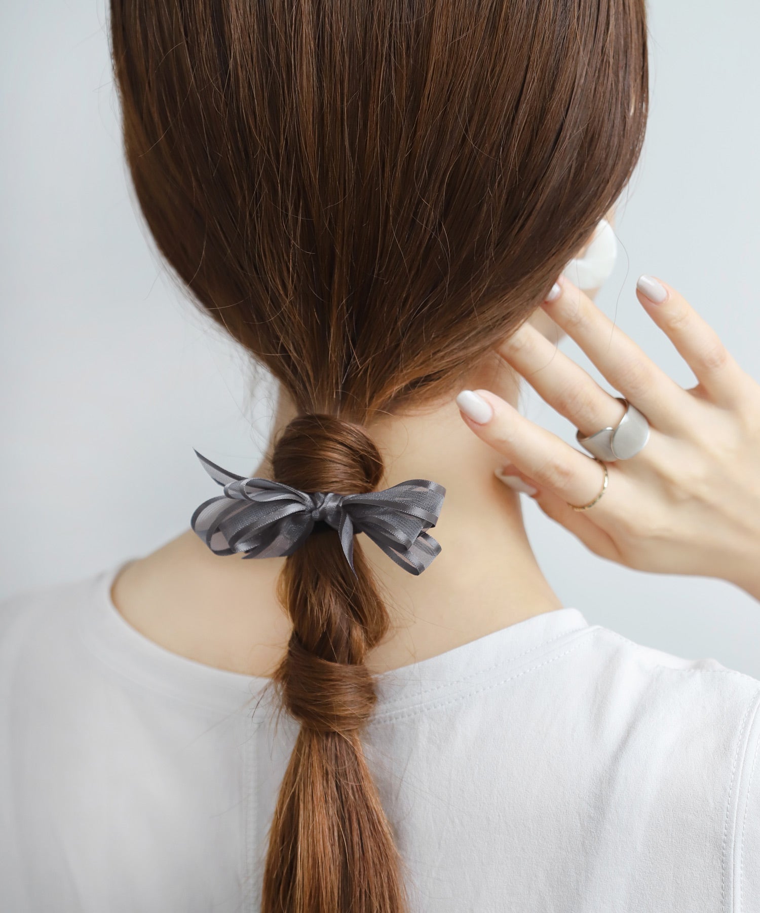 ACCA #限定品　リボンヘアゴム Made in France ANEMONE】重なりシアーリボンヘアゴム｜SANPO ONLINE(サンポーオンライン)