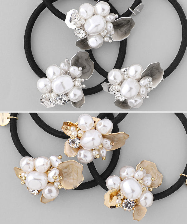 Pearl Botanical Hair Tie
