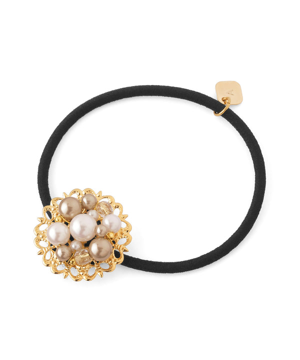 パール×ビーズヘアゴム