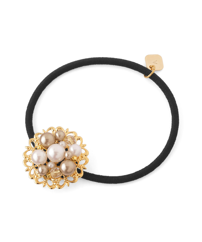 パール×ビーズヘアゴム