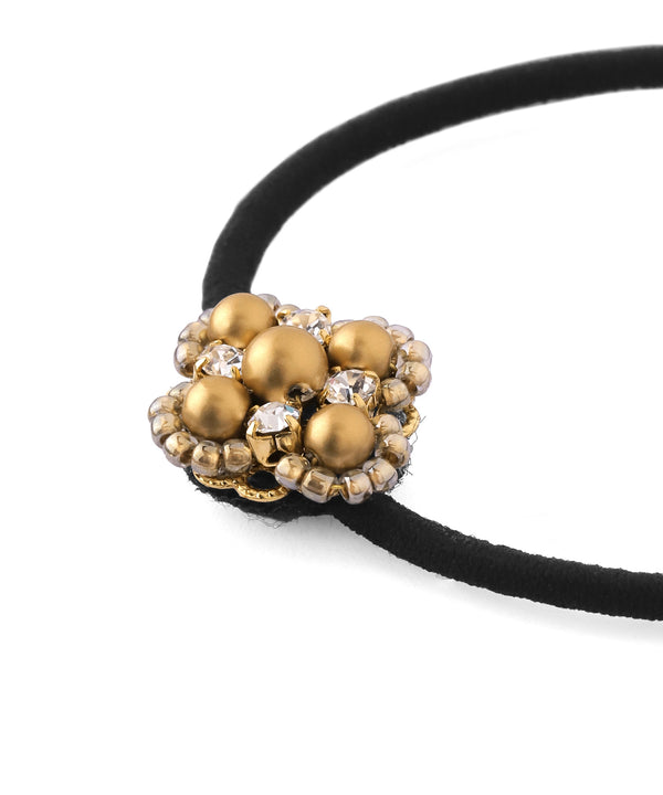 ビーズ×ビジューヘアゴム