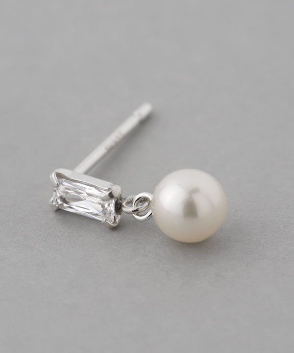 パール×ビジューピアス[silver925][Basic]