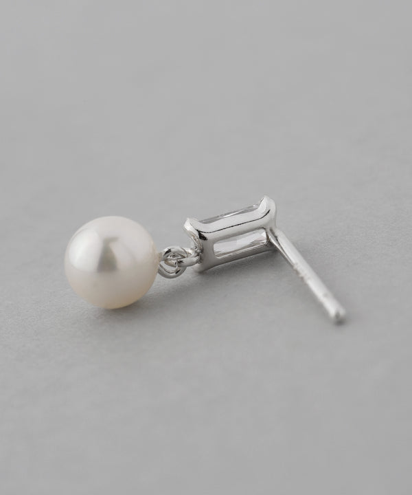 パール×ビジューピアス[silver925][Basic]